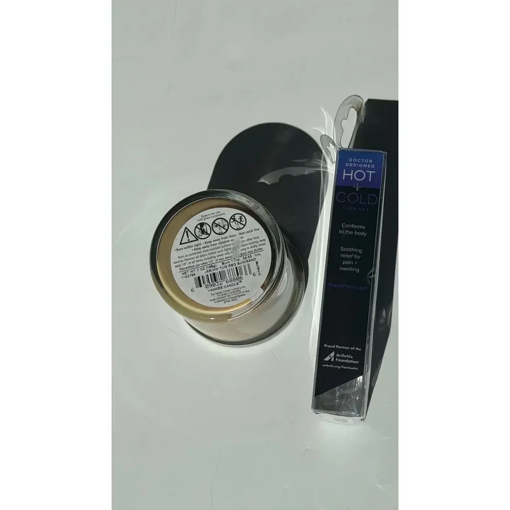 Luxury Set: Yankee Candle Sun & Sand and TheraPearl Hot/Cold Eye Mask